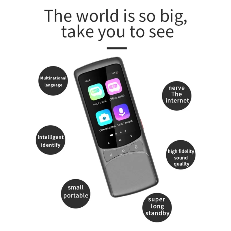 Z3 4G Flersproget Oversættelsesenhed Bærbar Fototranslationsmaskine Øjeblikkelig Sprogoversætter - Grå