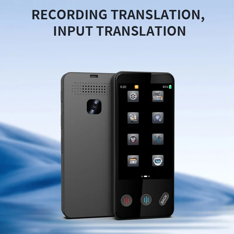 F13 Intelligent Voice Translator Offline Real-Time Translation Device for Travel Oral Language Learning - Black