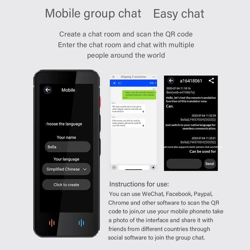 جهاز الترجمة الصوتية الذكية F12 جهاز ترجمة متعدد اللغات في الوقت الفعلي مع وظائف التسجيل والترجمة من الصور - أسود