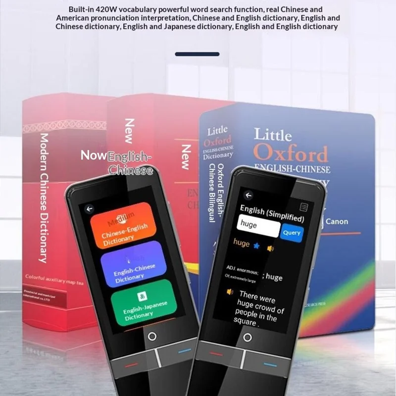 F6 Simultan oversættelsesenhed AI stemme offline oversætter fotooversættelse til 136 lande - Sort