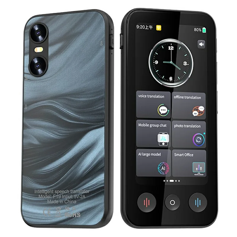 F19 AI Simultaneous Translator Multilingual Real-Time Translation Device for Office Meetings Travel