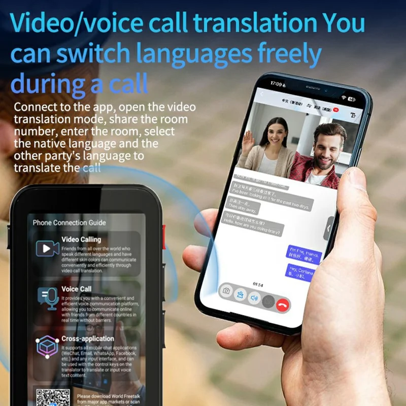 F19 AI Simultaneous Translator Multilingual Real-Time Translation Device for Office Meetings Travel