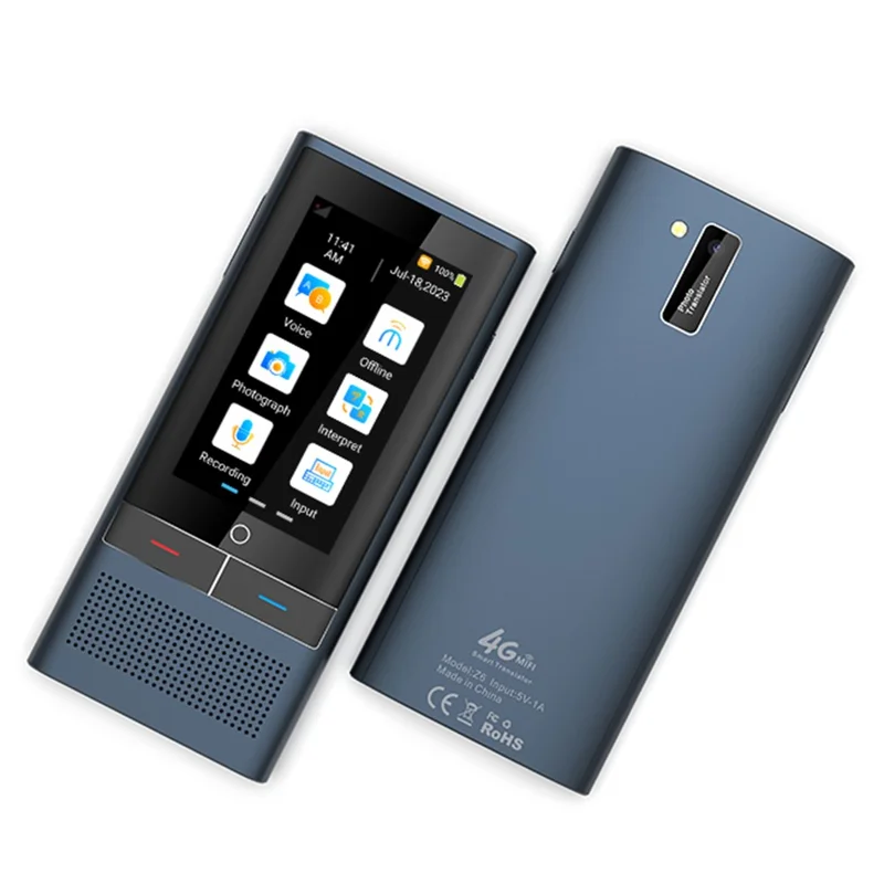 Z6 4G Smart Voice Translator med understøttelse af 138 sprog To-vejs simultan fortolkningsenhed