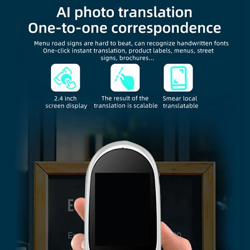 F1A Tłumacz Offline Inteligentny Tłumacz Zdjęć / Tłumacz Synchroniczny Długopis 2,4-calowy Ekran HD Wielojęzyczny Tłumacz - Biały