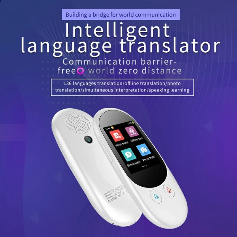 F1A Tłumacz Offline Inteligentny Tłumacz Zdjęć / Tłumacz Synchroniczny Długopis 2,4-calowy Ekran HD Wielojęzyczny Tłumacz - Biały