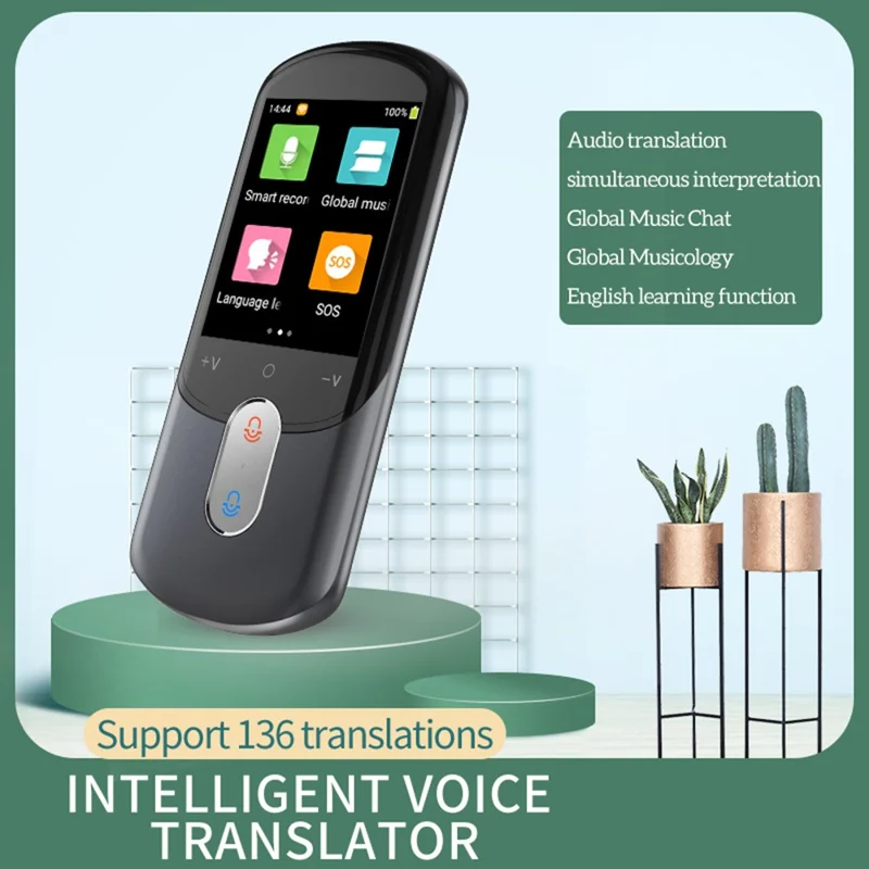 F4A Urządzenie Tłumaczące Offline 139 Języków Tłumaczenie Głosowe / Tłumaczenie Zdjęć / Nagrywanie Dźwięku do Nauki Języka Angielskiego - Czarny