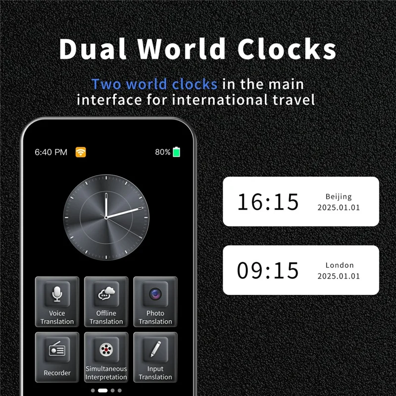 D1 4.0 Inch Display Smart Translator Device 1+16G AI Voice Photo Translation for Travel / Business Offline