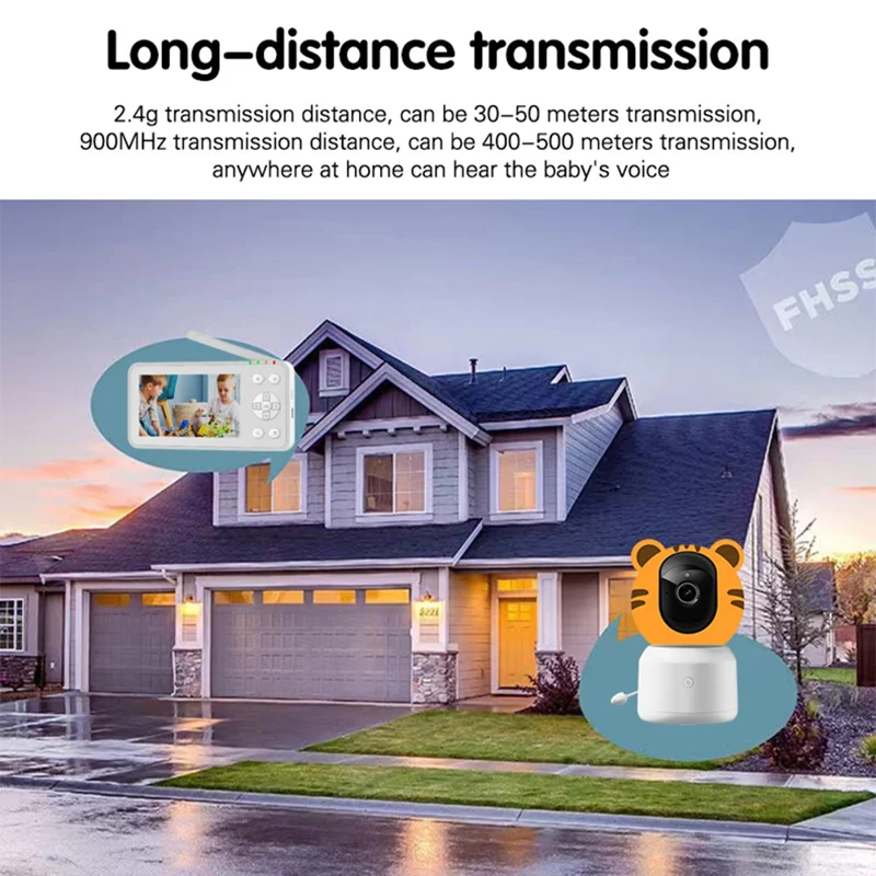 C7-A 4.5 Inch IPS Screen WiFi Baby Monitor Cry Detection Two Way Audio Night Vision Nanny Cam Built-in Lullabies