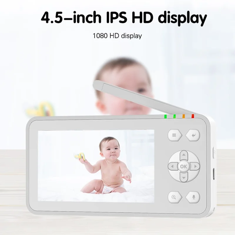 C7-A 4.5 Inch IPS Screen WiFi Baby Monitor Cry Detection Two Way Audio Night Vision Nanny Cam Built-in Lullabies