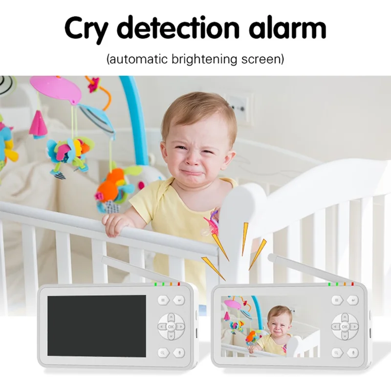 C7-A 4.5 Inch IPS Screen WiFi Baby Monitor Cry Detection Two Way Audio Night Vision Nanny Cam Built-in Lullabies