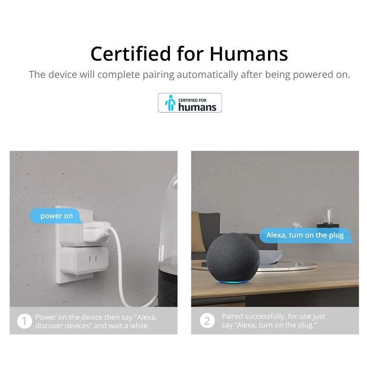 SONOFF S40 WiFi Smart Socket Mini Plug Para la Aplicación de Soporte de Enchufe Compacto de la Oficina en Casa / Control de Voz - Dos Agujeros