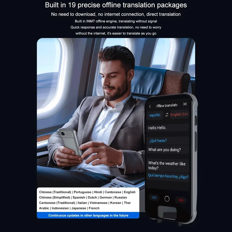 S25 PRO 3,5-Zoll-Touchscreen AI-Übersetzungsgerät mit 148 Sprachen, Sprach-, Foto- und Textübersetzer, Offline-Übersetzer