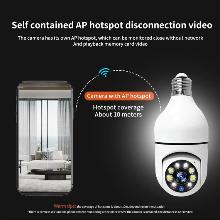 Caméra de sécurité sans fil XY-3120S Bulb Shape IP 2.4G / 4G Wifi Caméra de surveillance à domicile Appel bidirectionnel Webcam Prise en charge de la rotation panoramique HD 360 degrés