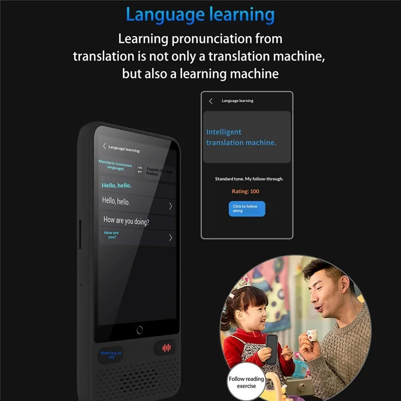 S85 Portable Language Translator 138 Languages Voice Offline Recording Translation Device