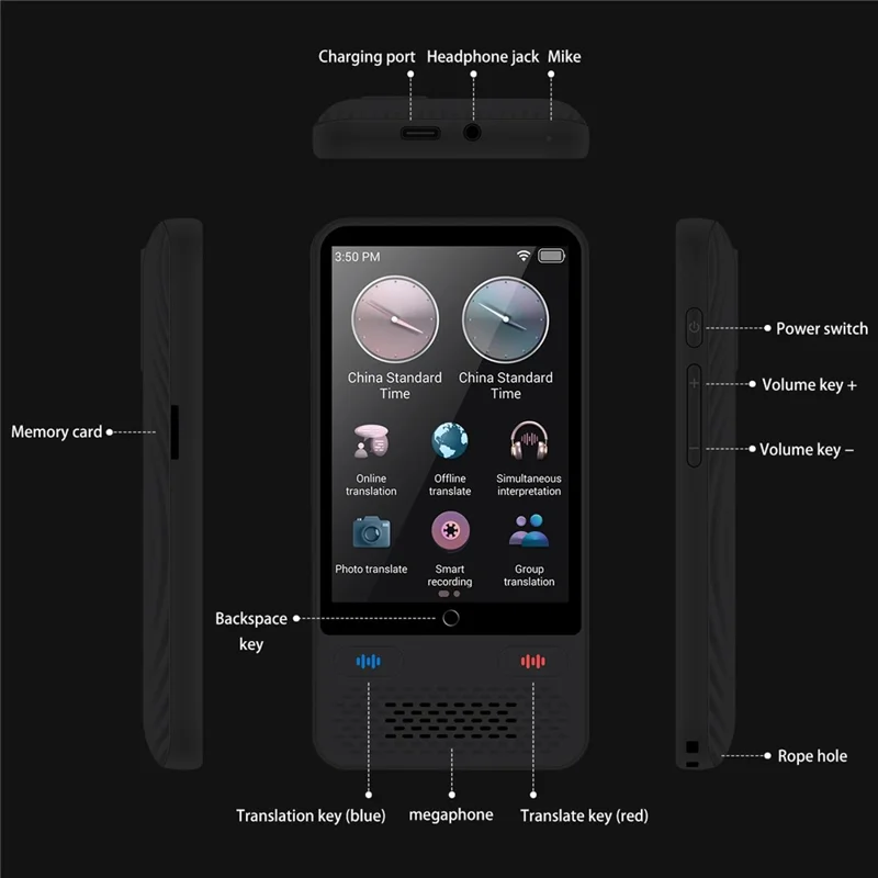 S85 Portable Language Translator 138 Languages Voice Offline Recording Translation Device