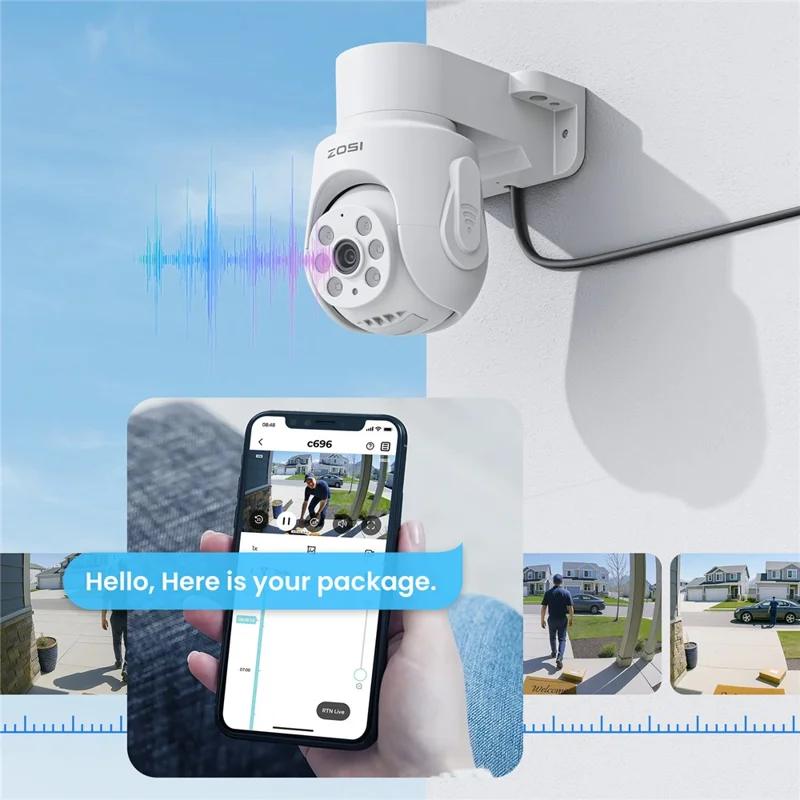 ZOSI 360 Degree Pan 90 Degree Tilt Security Camera Compatible with Zosi 2MP  /  5MP  /  8MP DVR 1080P HD TVI Outdoor Indoor Waterproof Night Vision Safety Camera