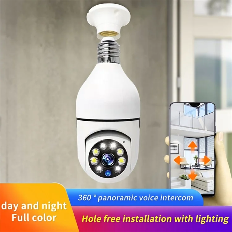 Lampadina XY-3120S a forma di sfera 4G / 5G WiFi Telecamera IP Wireless per la sicurezza domestica Videocamera panoramica a 360 gradi regolabile HD Supporto per chiamate vocali bidirezionali