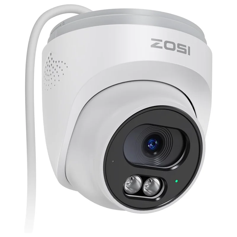 ZOSI C220 2 pezzi 4MP QHD 2.5K Telecamera di Sicurezza 100 ft Visione Notturna con Rilevazione Intelligente del Movimento Umano Telecamera IP PoE Esterna - Bianco