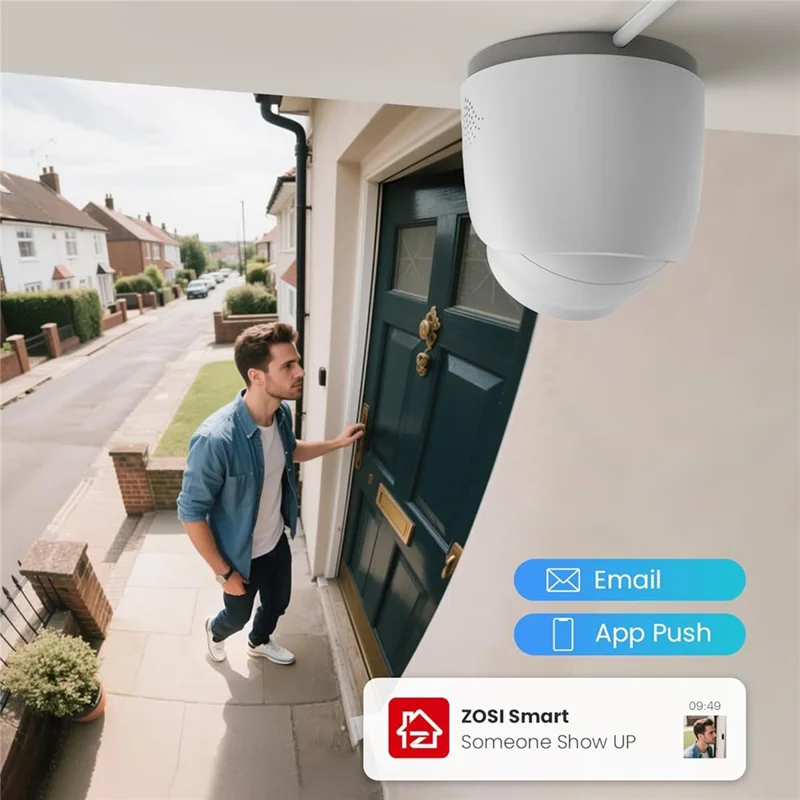 ZOSI C220 2 pezzi 4MP QHD 2.5K Telecamera di Sicurezza 100 ft Visione Notturna con Rilevazione Intelligente del Movimento Umano Telecamera IP PoE Esterna - Bianco
