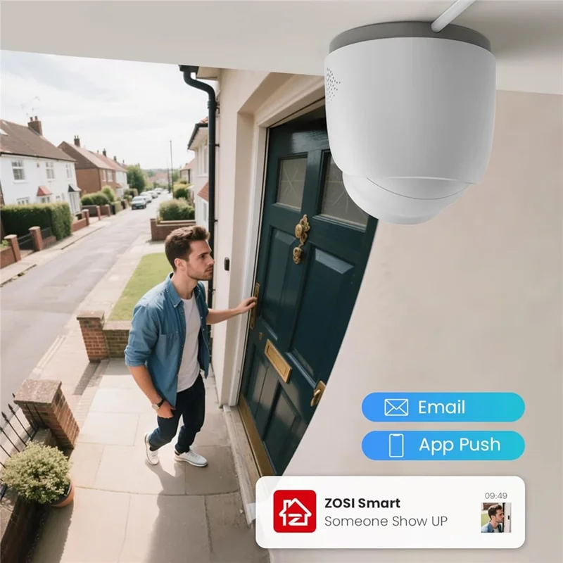 ZOSI C220 4Pcs 4MP QHD 2.5K Security Camera 100ft Night Vision AI Human Detection Outdoor PoE IP Camera - White