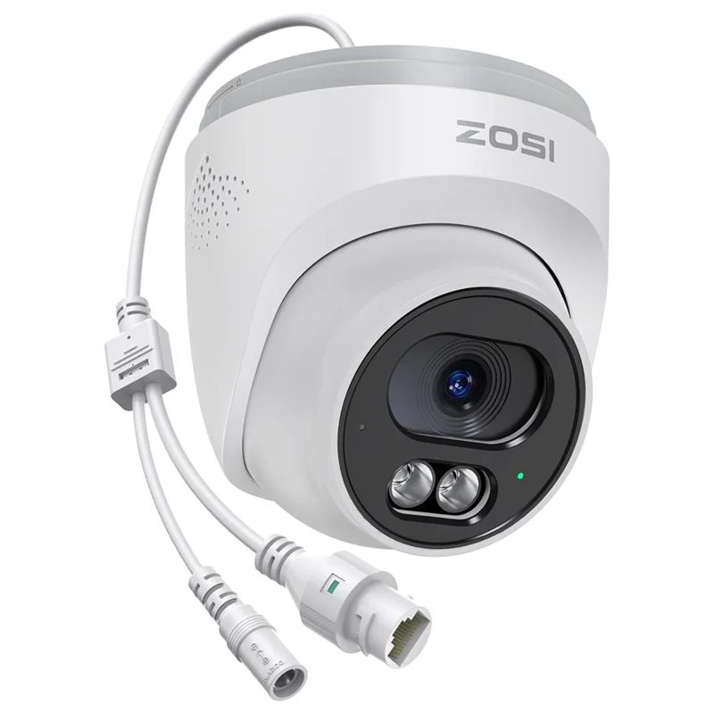 ZOSI C220 2Pcs 4K UHD 8MP PoE Add-On IP Camera AI Person  /  Vehicle Detection Two-Way Audio Night Vision Security Cam - White