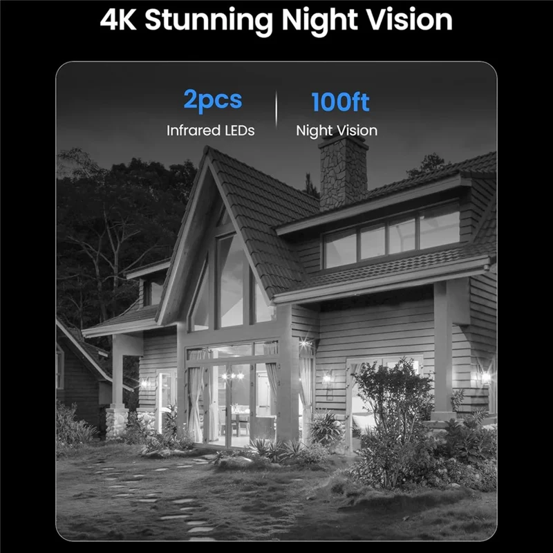 ZOSI C220 2Pcs 4K UHD 8MP PoE Add-On IP Camera AI Person  /  Vehicle Detection Two-Way Audio Night Vision Security Cam - White