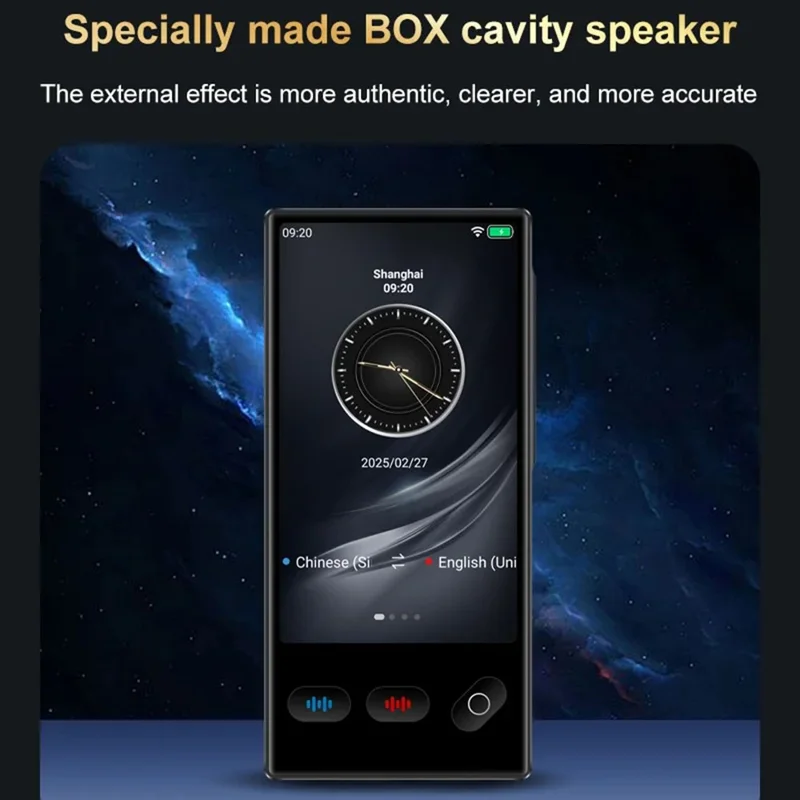 S35 Portable AI Language Translator for Travel Business 148 Languages Touch Screen Voice Translation Device - Black