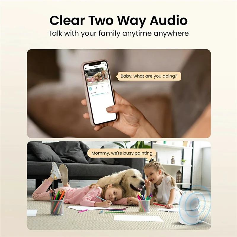 ZOSI C518 1080P Security Camera 2MP Indoor WiFi Pan Tilt AI Human Detection Auto Tracking Night Vision Two-Way Audio Safety Camera - White  /  EU Plug