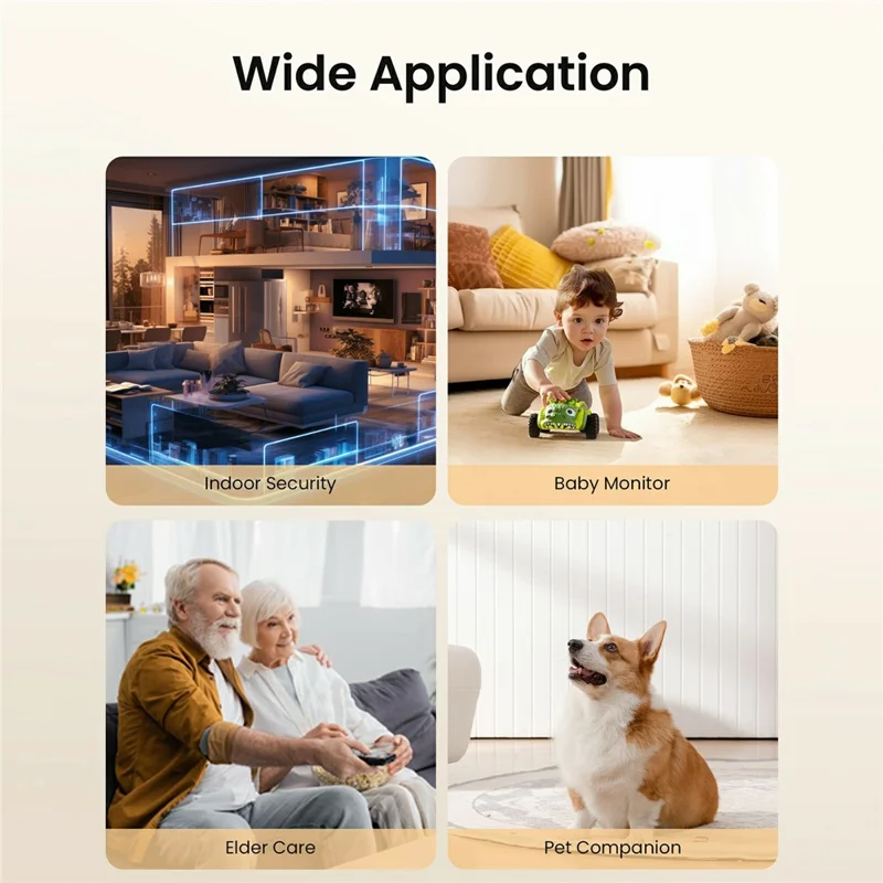 ZOSI C518 1080P Security Camera 2MP Indoor WiFi Pan Tilt AI Human Detection Auto Tracking Night Vision Two-Way Audio Safety Camera - White  /  EU Plug