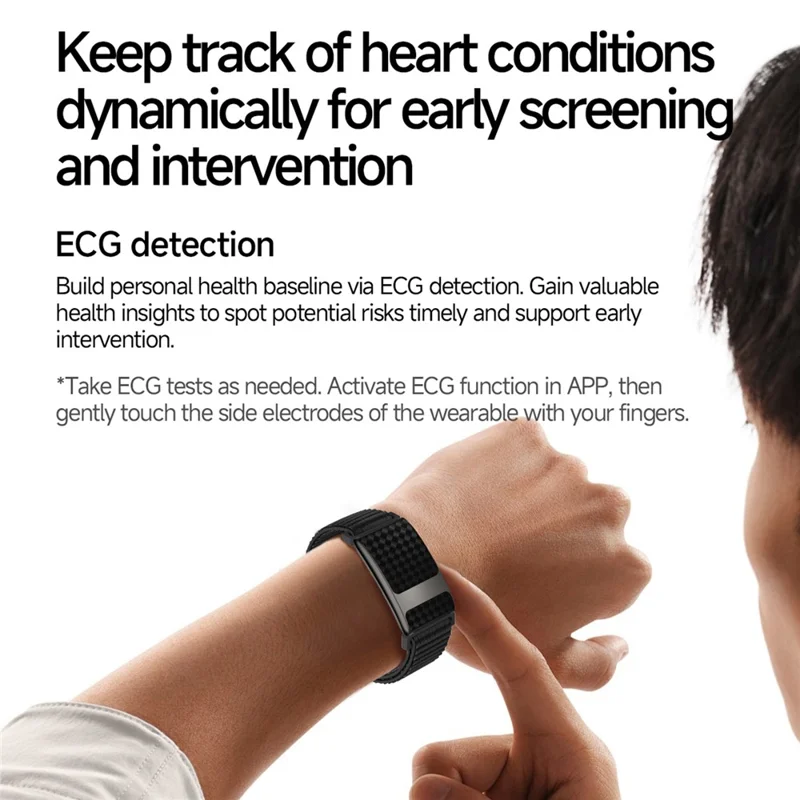 TK35 Pro Screenless Smart Band ECG Heart Rate SpO2 Body Temp Health Tracker IP68 Waterproof - Gold