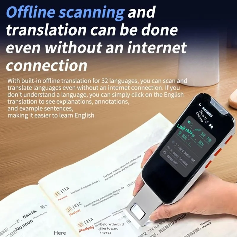 F17 AI Scan Translator Pen 143 Languages Online for Travel Business Voice Translation Device - White