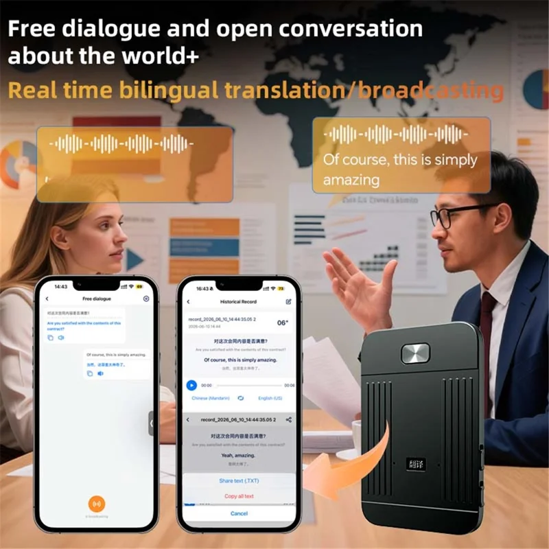 T15 AI Translator 147 Languages Online Translation Smart Transcription Mind Map for Video Call