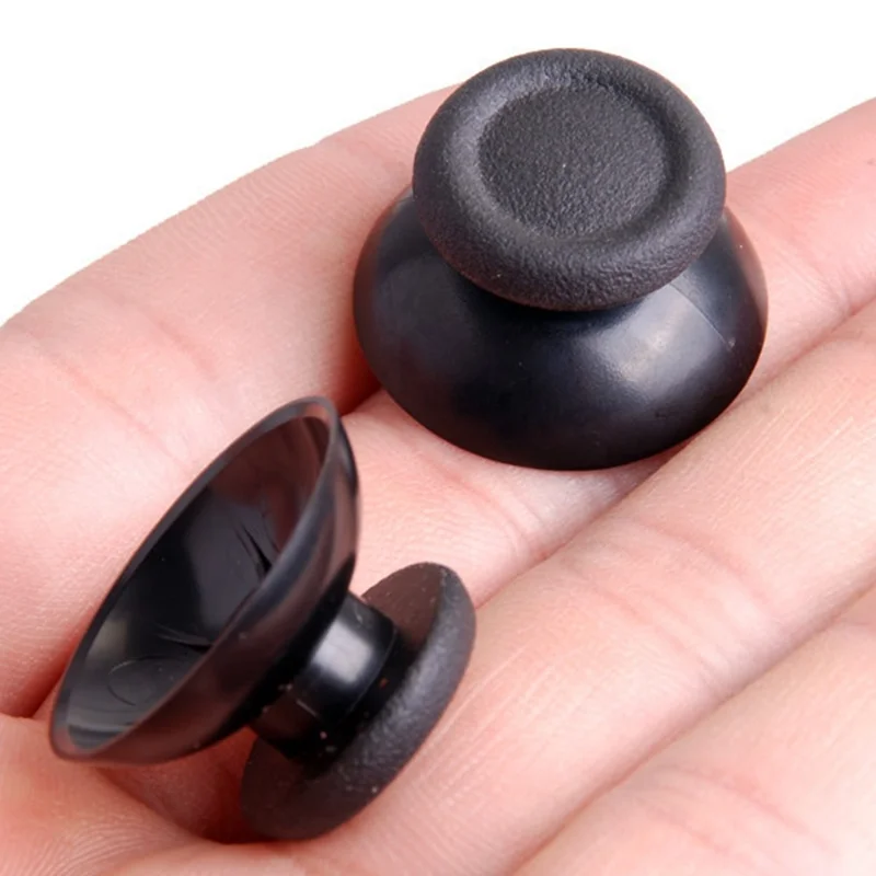 2Pcs For Sony PlayStation 4 Joystick Cap Thumbstick Replacement Anti-Slip Textured Gaming Controller Repair Accessory - Black
