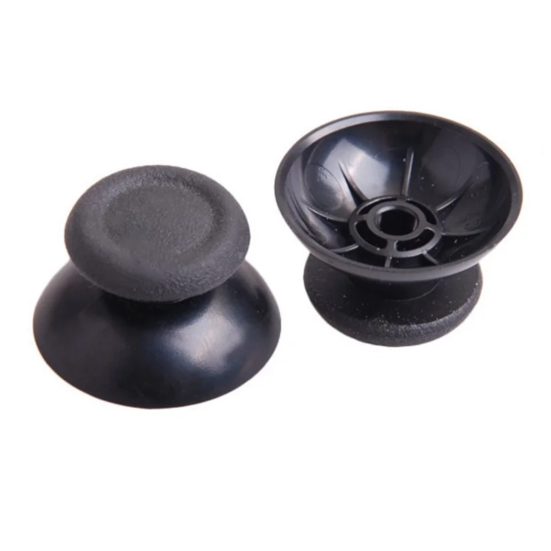 2Pcs For Sony PlayStation 4 Joystick Cap Thumbstick Replacement Anti-Slip Textured Gaming Controller Repair Accessory - Black