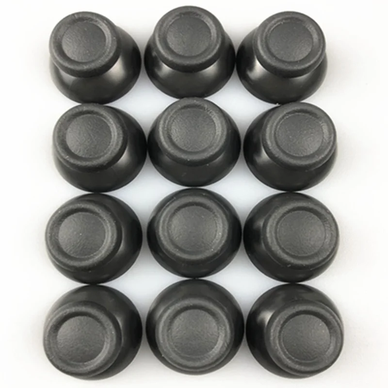 2Pcs For Sony PlayStation 4 Joystick Cap Thumbstick Replacement Anti-Slip Textured Gaming Controller Repair Accessory - Black