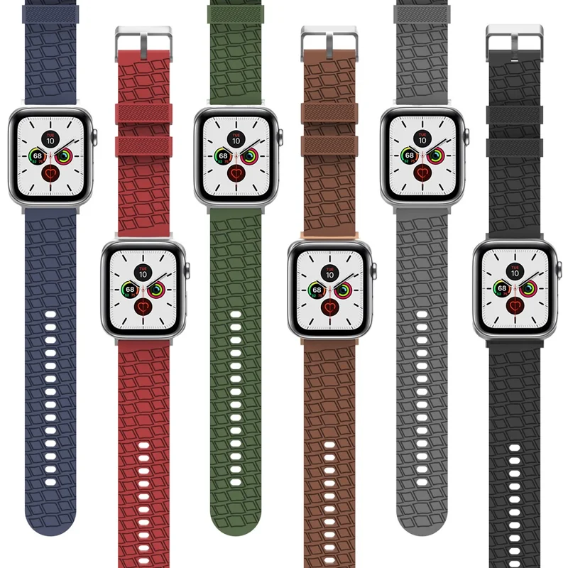 AHASTYLE WA03 For Apple Watch Ultra 3 2 1 49mm / Series 11 10 46mm / 9 8 7 45mm / SE3 SE2 SE 6 5 4 44mm / 3 2 1 42mm Silicone Watch Strap - Red