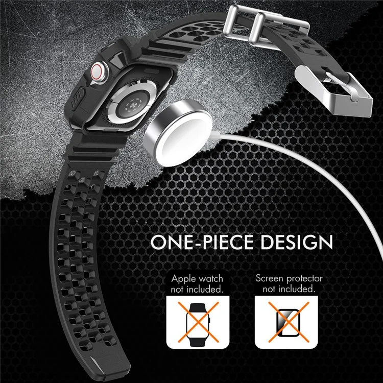 AHASTYLE WA07 Pour Apple Watch Series 8 7 41mm / Series 6 5 4 SE (2022) SE 40mm / Series 3 2 1 38mm Bracelet en TPU avec Étui Antichoc - Noir