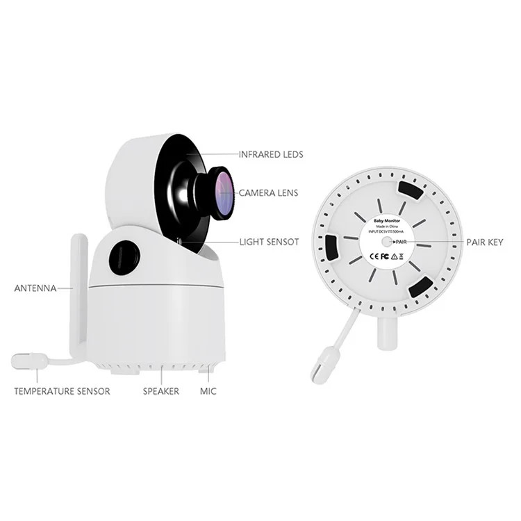8003ZH 3,5-Zoll-Nachtsicht-Babymonitor-Videokamera 2,4 GHz Wireless Music Intercom Kamera - EU-Stecker