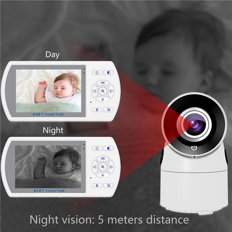 8003ZH 3,5-Zoll-Nachtsicht-Babymonitor-Videokamera 2,4 GHz Wireless Music Intercom Kamera - EU-Stecker