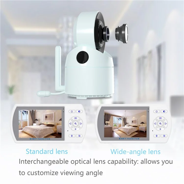8003ZH 3,5-Zoll-Nachtsicht-Babymonitor-Videokamera 2,4 GHz Wireless Music Intercom Kamera - EU-Stecker