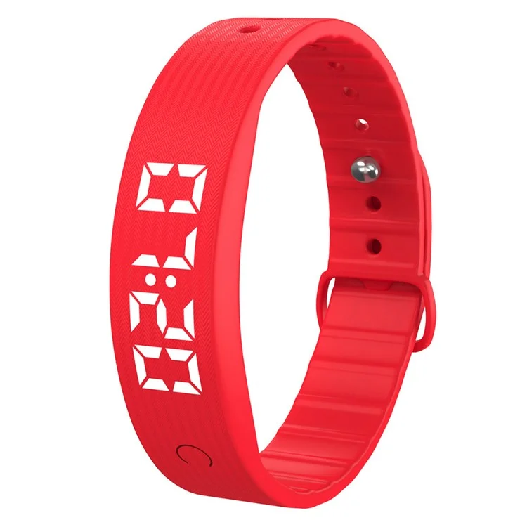Braccialetto intelligente W5SV con sveglia a vibrazione, monitoraggio del sonno, display digitale e orologio elettrico - Rosso