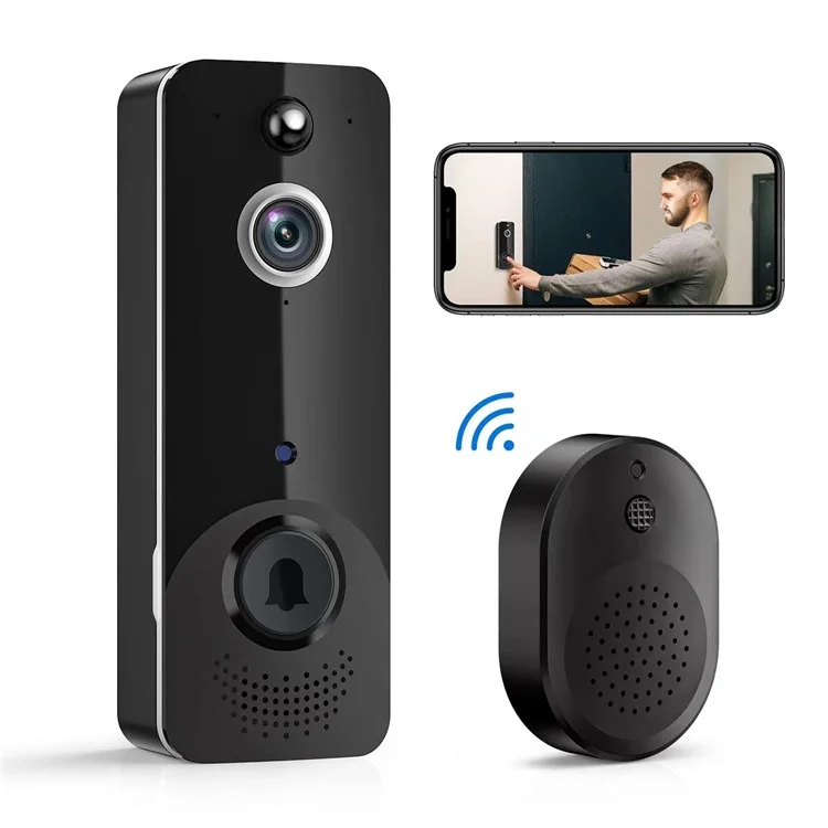 M8 1080P HD Smart WiFi Doorbell Home Security Night Vision Video Doorbell, No Battery - White