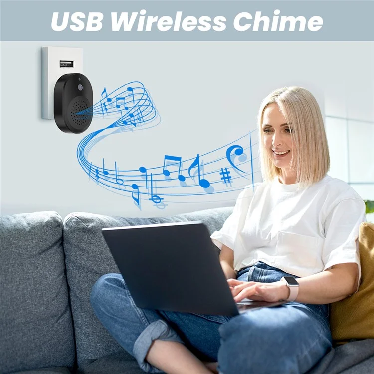 T8 WiFi Infrared Night Vision Door Bell Camera+Receiver+Battery+Charging Cable
