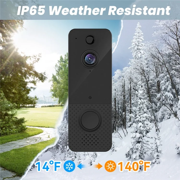 T8 WiFi Infrared Night Vision Door Bell Camera+Receiver+Battery+Charging Cable
