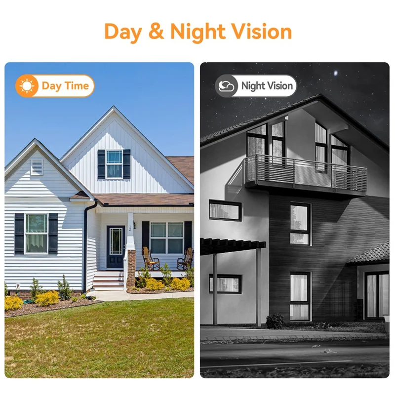 V8 Wireless Video Doorbell Camera with Receiver+Battery+Charging Cable - White