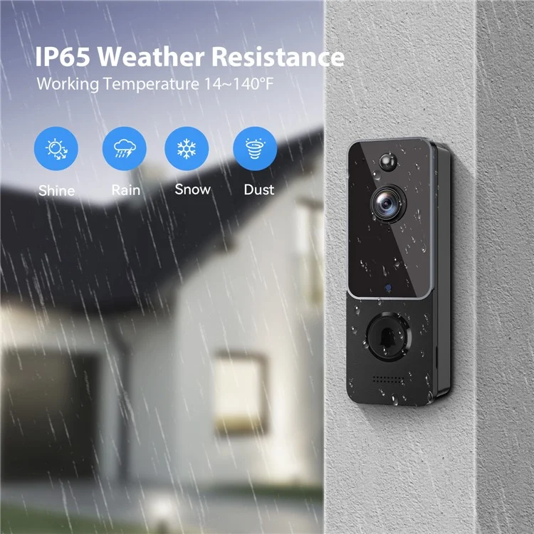 P8 Telecamera Campanello Wireless WiFi con Rilevazione di Movimento e Ricevitore per la Sicurezza Domestica - Grigio 