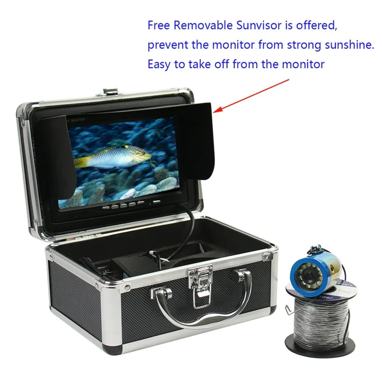 SY7100 7-inch LCD Underwater Fishing Camera Fish Finder Video Camera, US Plug