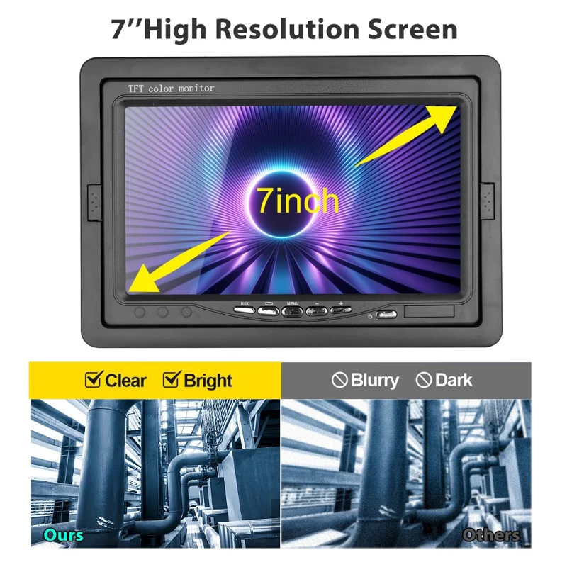 Caméra d'inspection de tuyau HD 1080P de 7 pouces avec câble de 30 m, prise UE