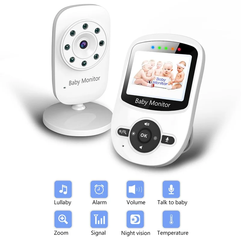 SM24 2.4Ghz Wireless Video Baby Monitor 2.4-inch Two-Way Voice Camera for Indoor Surveillance  - AU Plug