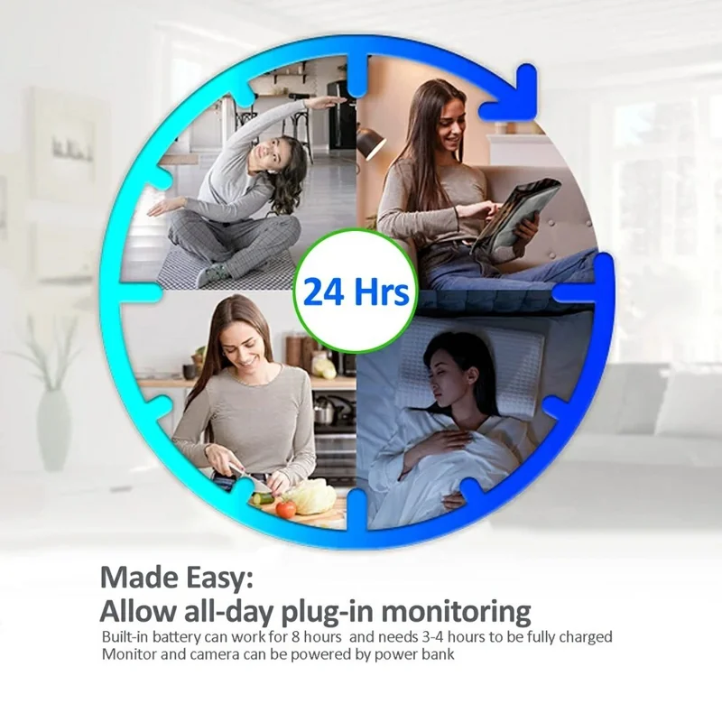 218 2.8-inch LCD Baby Monitor Temperature Detection 2 Way Voice Baby Security Video Camera - EU Plug